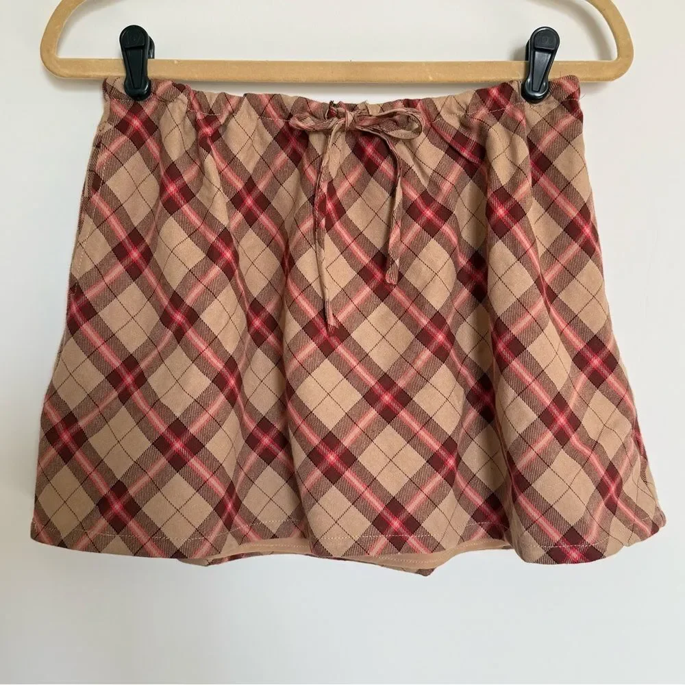 NWT Le Lis Teddy Bear Plaid Skirt Size Small